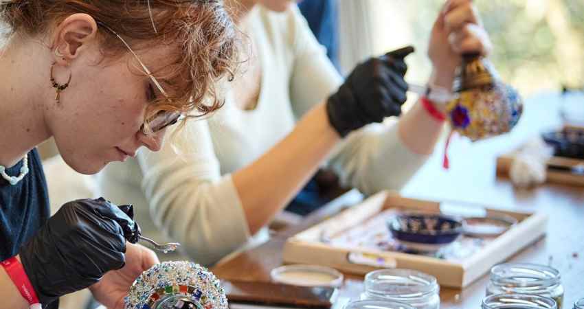 Finished Mosaic Candle Holder